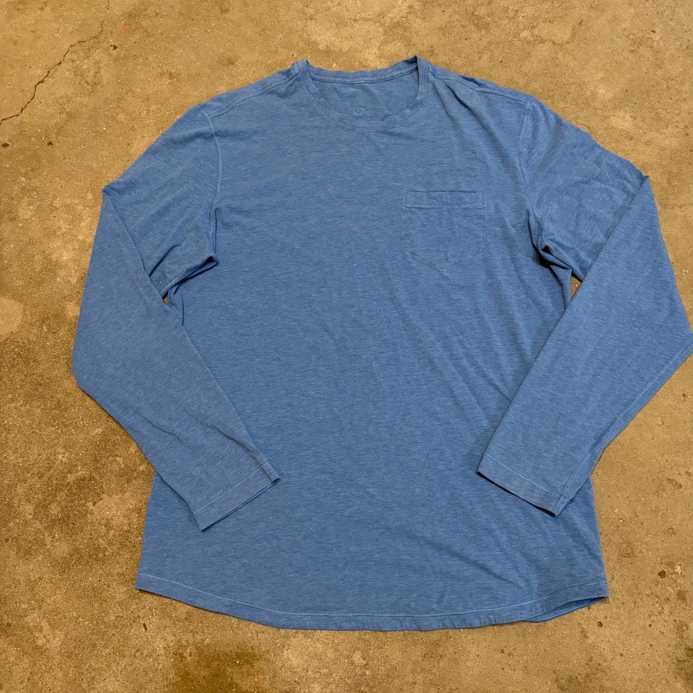 Lululemon Long Sleeve Shirt Mens XL Blue Pocket Activewear Tee Stretch Preppy